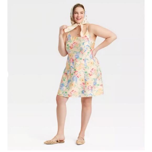 A NEW DAY Womens Mini Woven Tank Summer Dress Floral Print Beach Size 20 - Picture 3 of 10